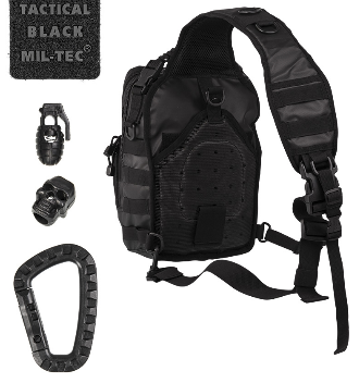 TACTICAL ASSAULT BACKPACK - WITH ONE STRAP - 10 L - BLACK 