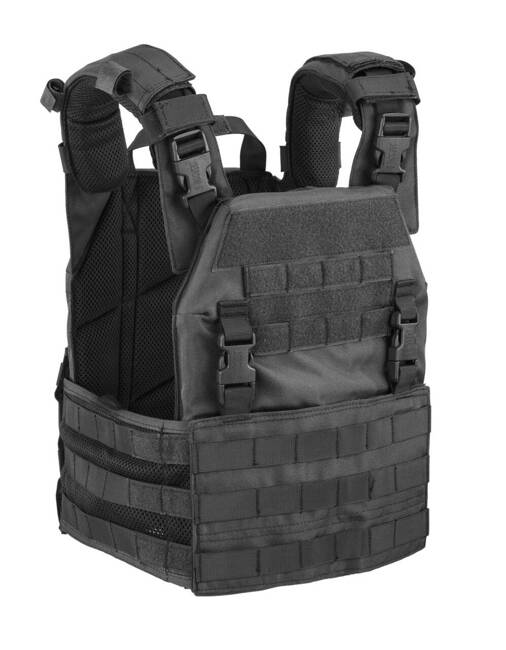 TACTICAL VEST FOR BALLISTIC PLATES - DEFCON 5 - BLACK