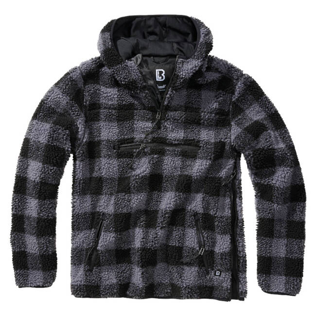 TEDDYFLEECE WORKER PULLOVER - BLACK/GREY- BRANDIT