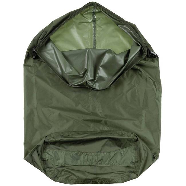 TRANSPORT BAG "DRYBAG", GREEN OD - 22 L - MILITARY SURPLUS FROM BRITISH ARMY - LIKE NEW