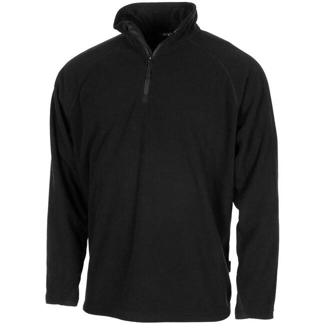 TROYER LONG SLEEVE MICROFLEECE SHIRT, 200G/M2 - BLACK - MFH