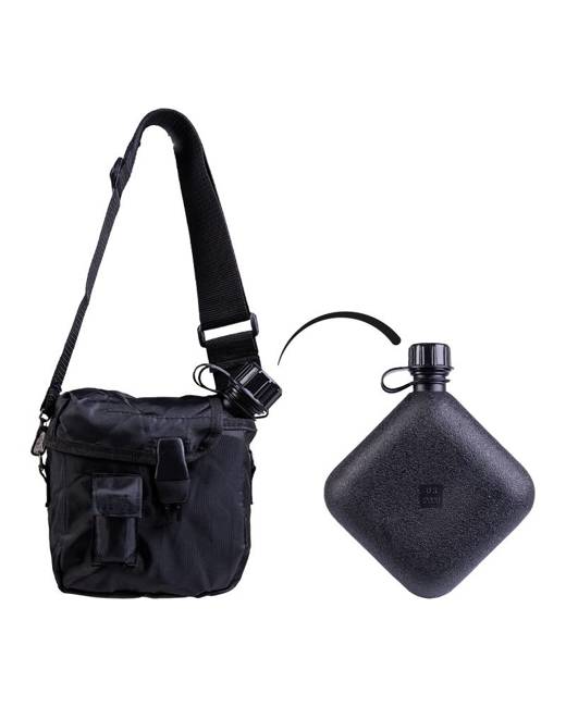 US 2QT CANTEEN WITH COVER AND STRAP - BLACK