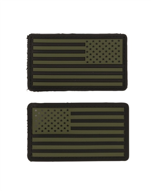 US FLAG PATCH 3D - POLYVINYL CHLORIDE - PACK OF 2 - OD - MIL-TEC