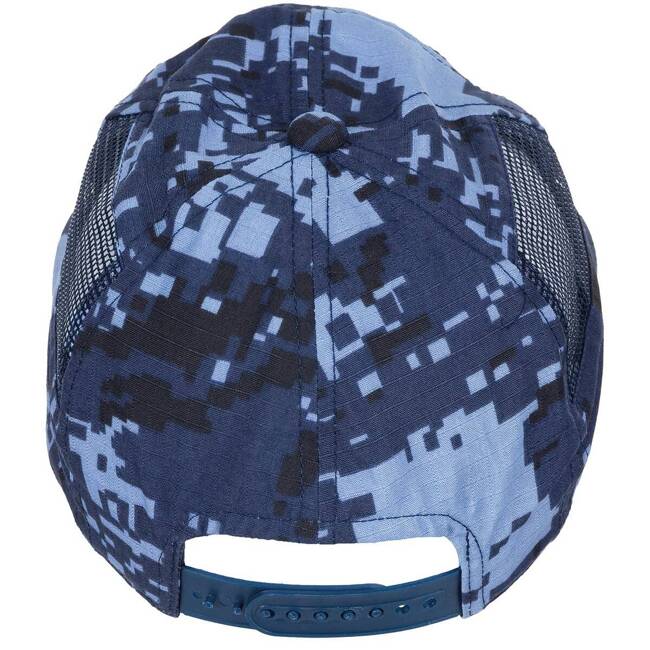 US MILITARY CAP WITH MESH INSERT, SIZE ADJUSTABLE, DIGITAL BLUE - MFH