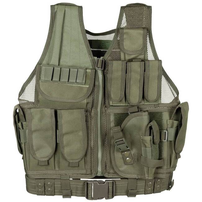 Vest, "USMC", with belt, holster, var. pouches, OD GREEN