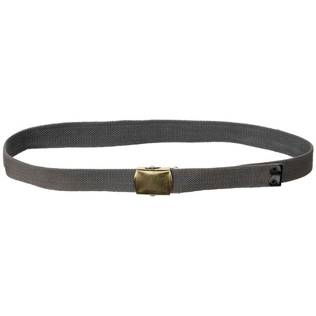 WEB BELT, 30 MM - MILITARY SURPLUS FROM THE BRITISH ARMY - GREY WITH GOLD METAL BUCKLE - USED