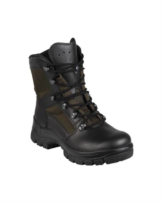 WOMEN COMBAT BOOTS HOT/DAMP LEATHER/TEXT - MILITARY SURPLUS FROM THE GERMAN ARMY - BLACK - LIKE NEW