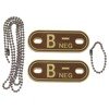 Blood Group Marker, chains, dog tags, desert, "B NEG", 3D