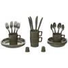 Camping Plastic Mess Kit, 26-parts, OD green