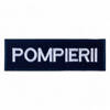 Ecuson POMPIERII piept cu contur bleumarin - aplicare Velcro (cu scai) - 12,5x2,5 cm