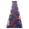 FABRIC CARPET - TRADITIONAL PATTERN - ROMANIAN ARMY MILITARY SURPLUS  - BLUE/RED - 4,4 x 0,86 m lxL - IN GOOD CONDITION