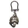 Key chain, ring, trinket, pilot helmet, silver