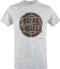 ORGANIC COTTON T SHIRT "BREAK RULES" - GREY