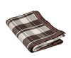 WOOL TARTAN BLANKET WHITE-BROWN PLAID - 145 x 200 CM - GENUINE MILITARY SURPLUS ROMANIAN ARMY - LIKE NEW