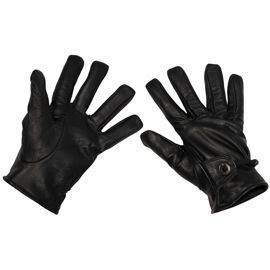 Western Gloves, black, leather, lined, with cord