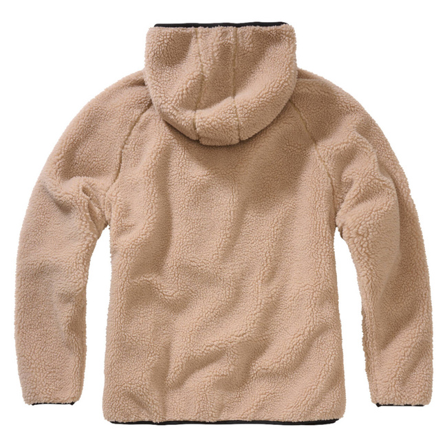 Women's Teddyfleece jacket with hood - camel - Brandit