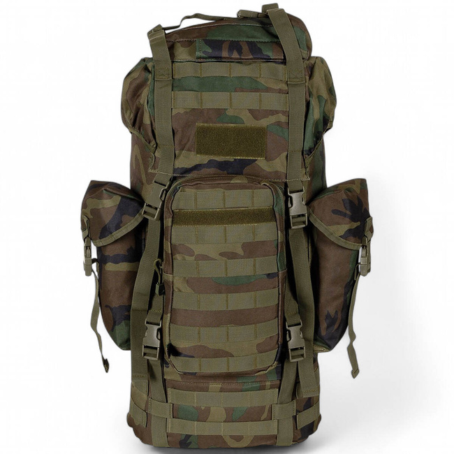 BACKPACK COMBAT BW - MOLLE - ALUMINUM ROD - 65 L - MFH - WOODLAND