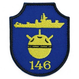 Emblema Divizionul 146 Nave Minare si Deminare - albastru royal