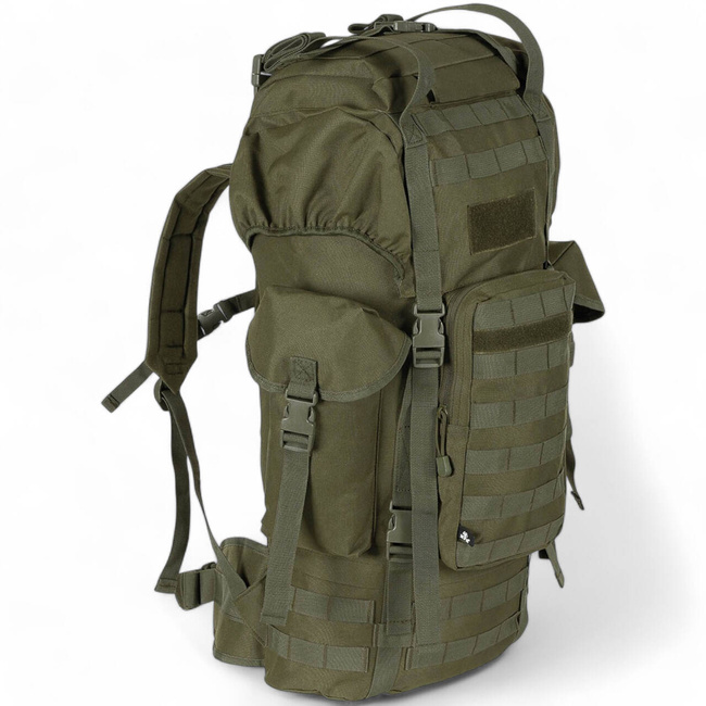 BACKPACK COMBAT BW - MOLLE - ALUMINUM ROD - 65 L - MFH - OLIV