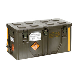 HARD PLASTIC TRANSPORT BOX - ITALIAN ARMY MILITARY SURPLUS - GREEN OD - USED