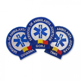 EMBLEMA AMBULANTA SAJ MANECA, CU APLICARE TERMICA - MEHEDINTI