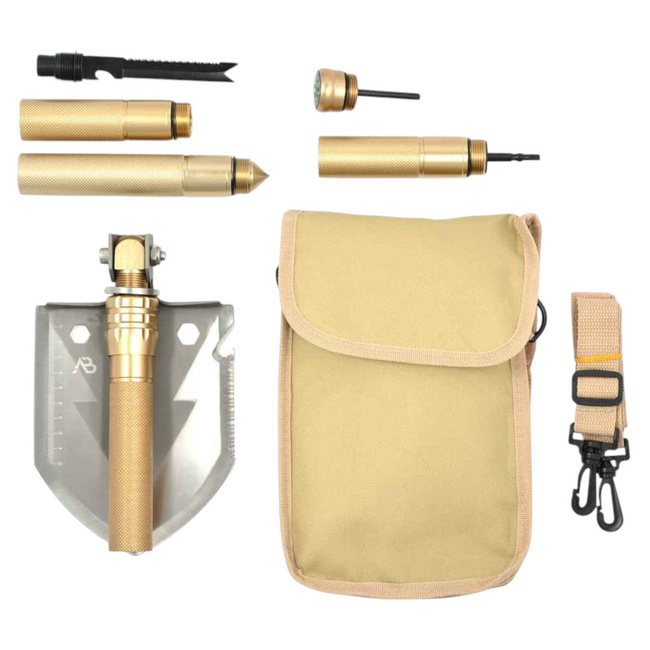 DELUXE MULTIFUNCTIONAL SHOVEL WITH COVER - GOLDEN