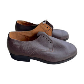 LEATHER SHOES - BURGUNDY - ROMANIAN ARMY MILITARY SURPLUS - IN GOOD CONDITION