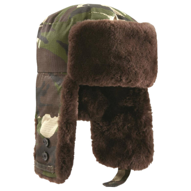 USHANKA MILITARY CAP - RIPSTOP DPM CAMO - MILITARY SURPLUS ROMANIAN ARMY - NEW