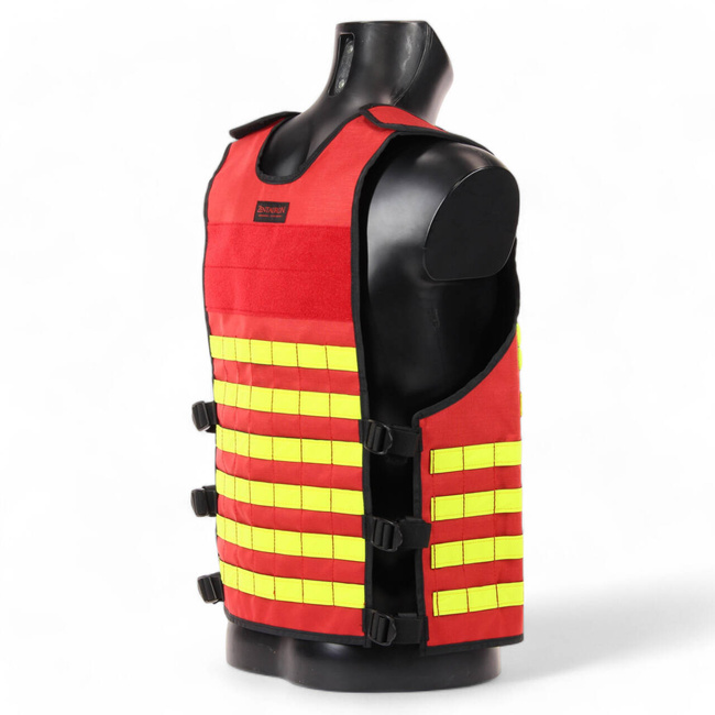 REFLECTIVE WORK VEST - FLEECE - HIGH-VIS - RED - ZENTAURON