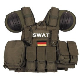 COMBAT VEST - "SWAT" - WITH QUICK RELEASE - MFH® - OD GREEN