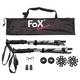 ALUMINIUM TREKKING POLES - "HAIDEL" - FOLDABLE - FOAM HANDLE - FOX OUTDOOR®