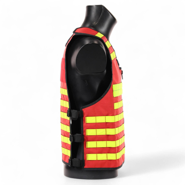 REFLECTIVE WORK VEST - FLEECE - HIGH-VIS - RED - ZENTAURON