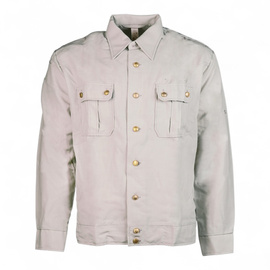 Service Shirt with Two Pockets and Long Sleeves - East German Navy Military Surplus - Volksmarine der NVA - Beige - Like Ne