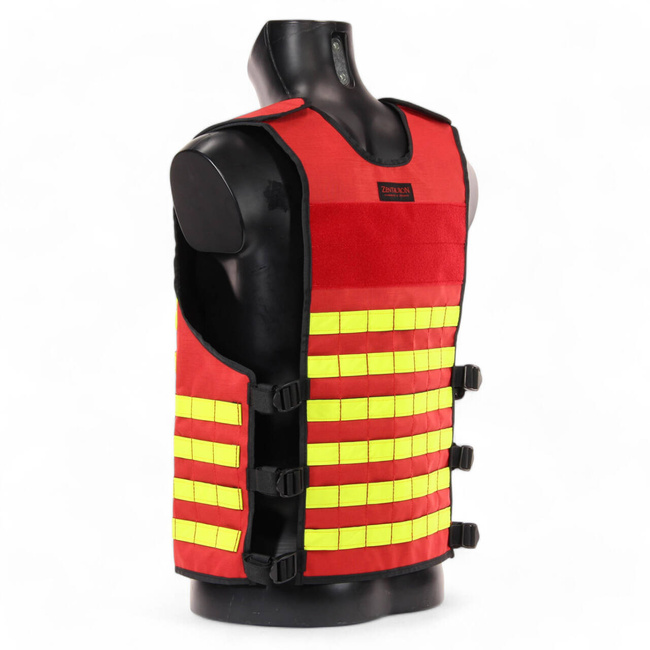 REFLECTIVE WORK VEST - FLEECE - HIGH-VIS - RED - ZENTAURON