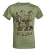 PRINTED T-SHIRT - SKULL WITH FLOWERS - D.FIVE - OD GREEN