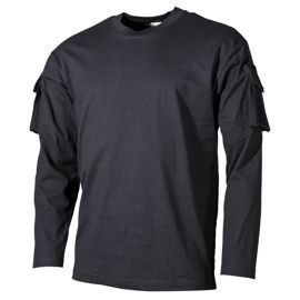 US longsleeve shirt, black, with sleeve pockets