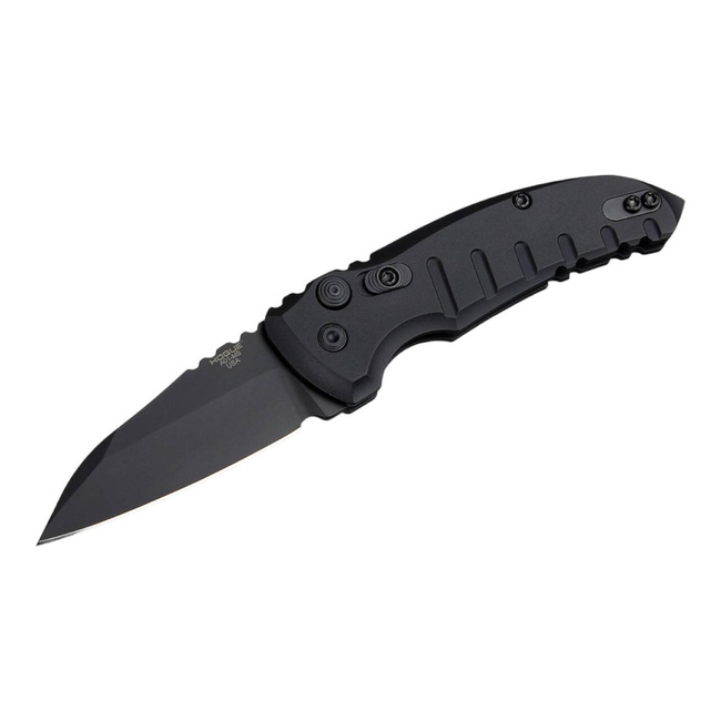 AUTOMATIC KNIFE A01 MICROSWITCH WHARNCLIFFE ALL BLACK - HOGUE