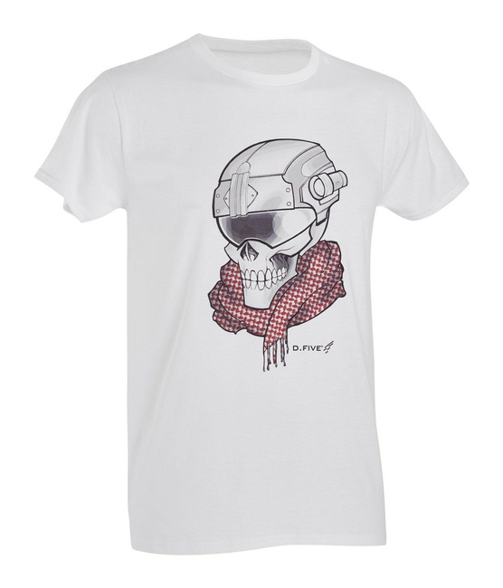 PRINTED T-SHIRT - SKULL WITH HELMET - D.FIVE - OD GREEN