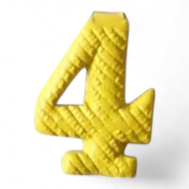 Metallic number - 4 - Yellow - Hungarian Army Military Surplus - Like New