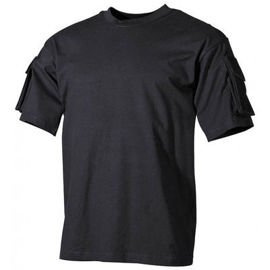 US T-Shirt, black, with sleeve pockets