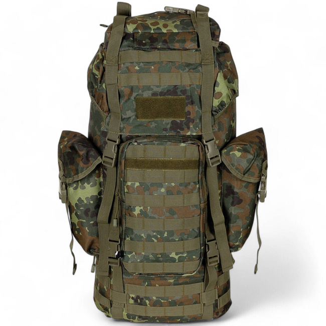 BACKPACK COMBAT BW - MOLLE - ALUMINUM ROD - 65 L - MFH - FLECKTARN