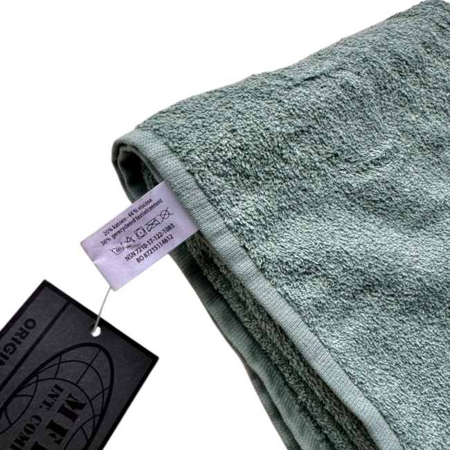 NL towel, terry cloth, used, od green and blue