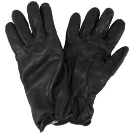 Brit. leather gloves, lined, black, used