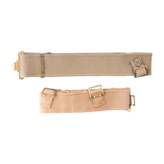 BELT - M37 - BRITISH ARMY MILITARY SURPLUS - KHAKI - USED