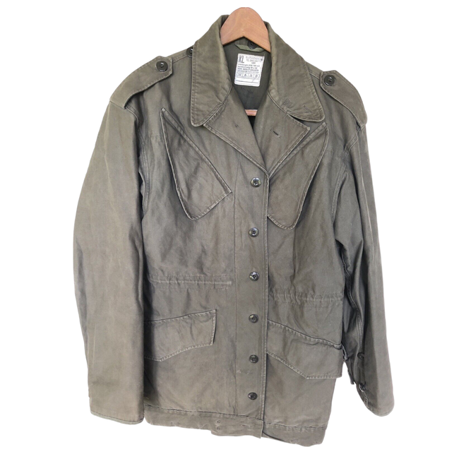 NATO FIELD JACKET WITHOUT LINING - MILITARY SURPLUS DUTCH ARMY - 80'S-90'S - OD GREEN - USED