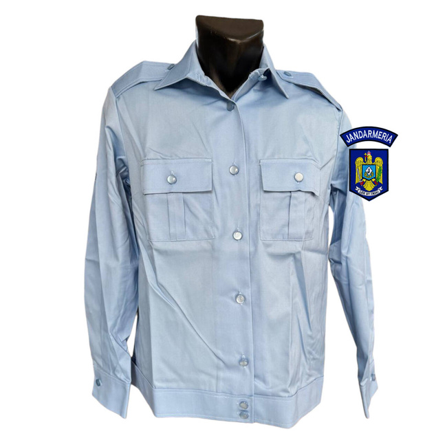 LONG-SLEEVED BLOUSE SHIRT WITH LONG SLEEVES, POCKETS, EPAULETS AND HEM BAND - WOMEN - BLUE - JANDARMERIA IJJ