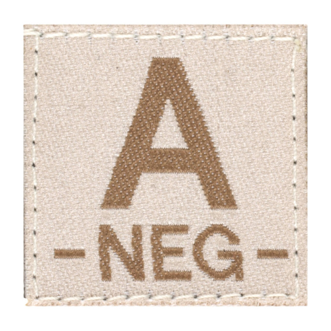 BLOOD GROUP PATCH - A NEG - DESERT - CLAWGEAR