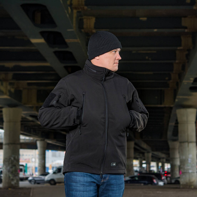 SOFTSHELL JACKET WITH LINING, BLACK - M-TAC