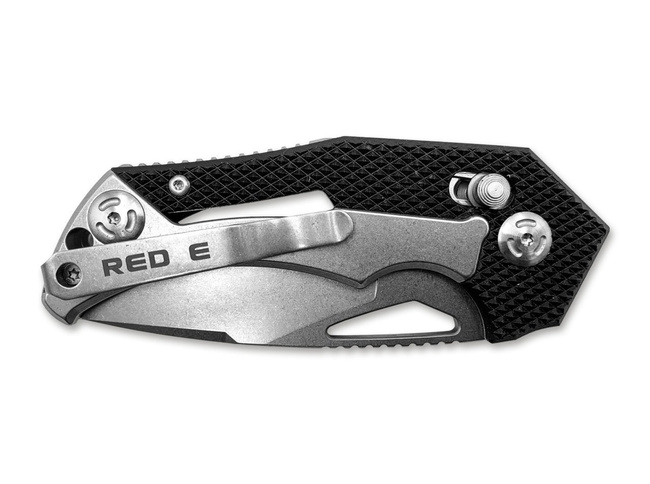 RED E STONE BLACK POCKET KNIFE - BOKER 