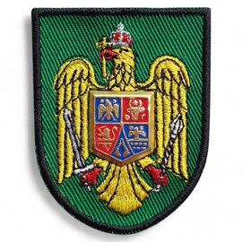 Emblem city helmet terrestrial forces | beret, cap, hat, beret - embroidered on green background with black outline
